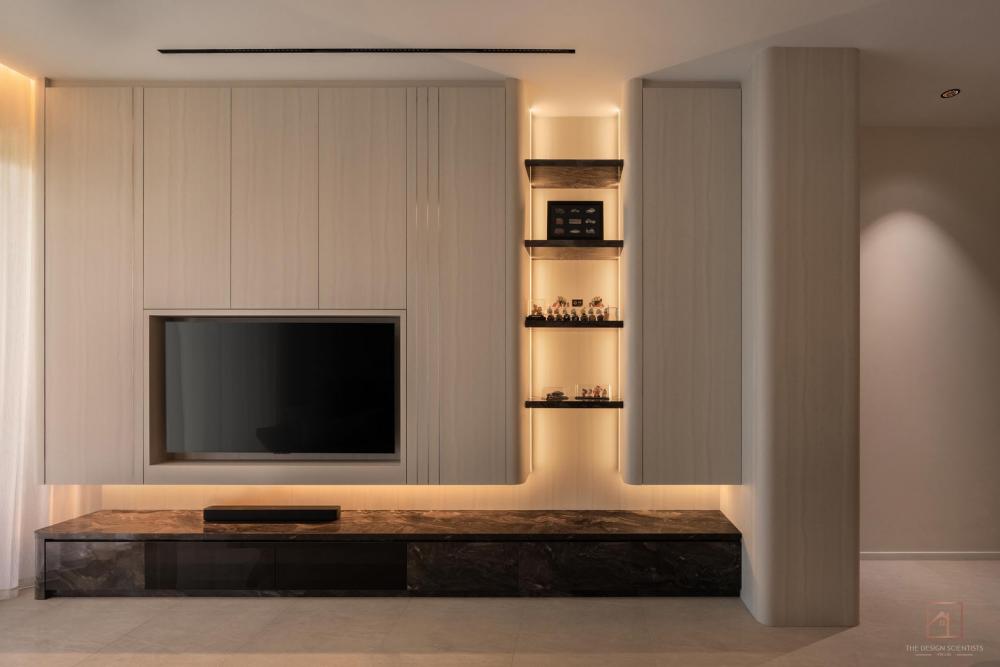 Contemporary Living Room with Settee and TV Console