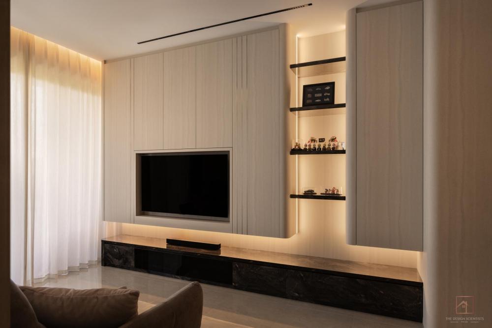 Contemporary Living Room with Settee and TV Console