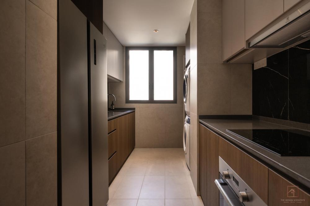 Contemporary Kitchen with Countertop and Kitchen Window