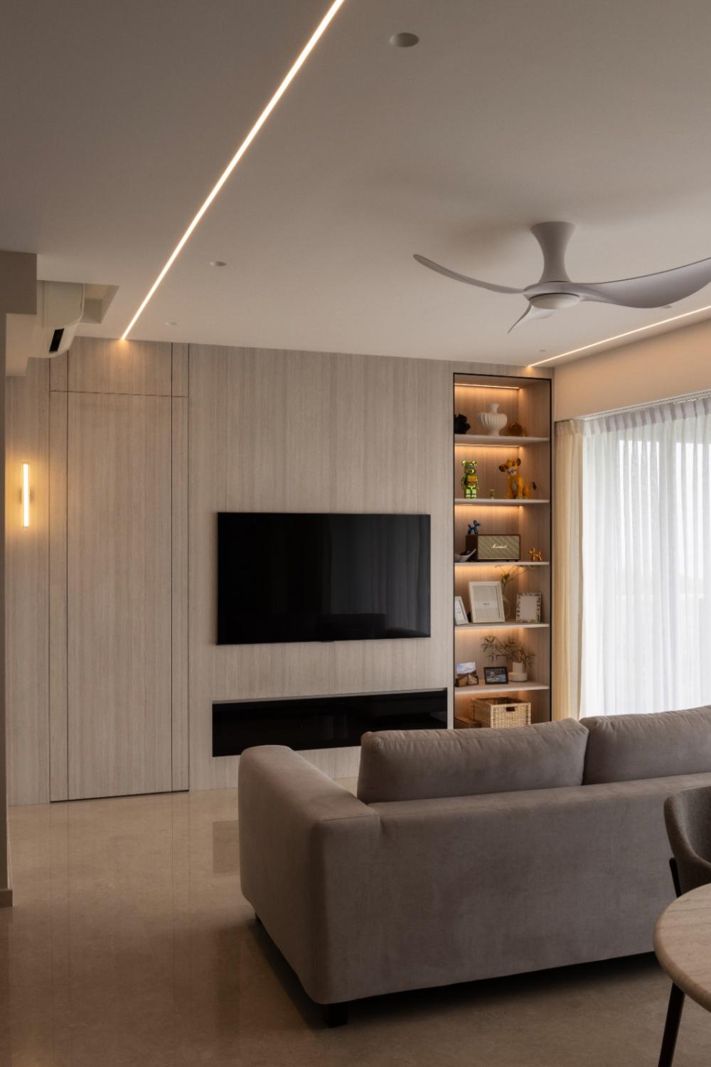 Modern Living Room with Ceiling Light and Lighting