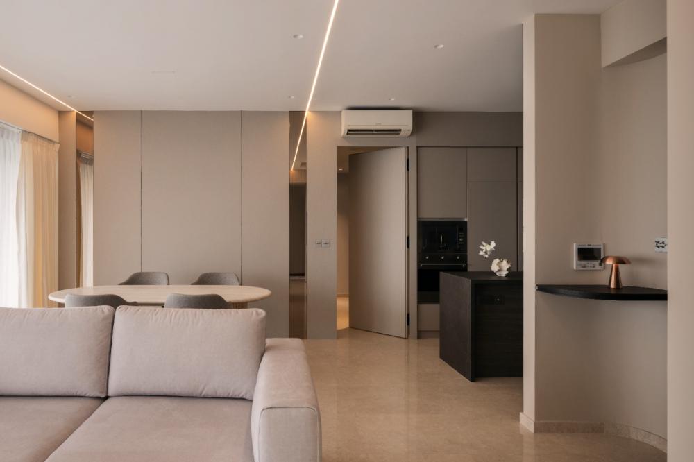 Modern Living Room with TV Console and Display Cabinets