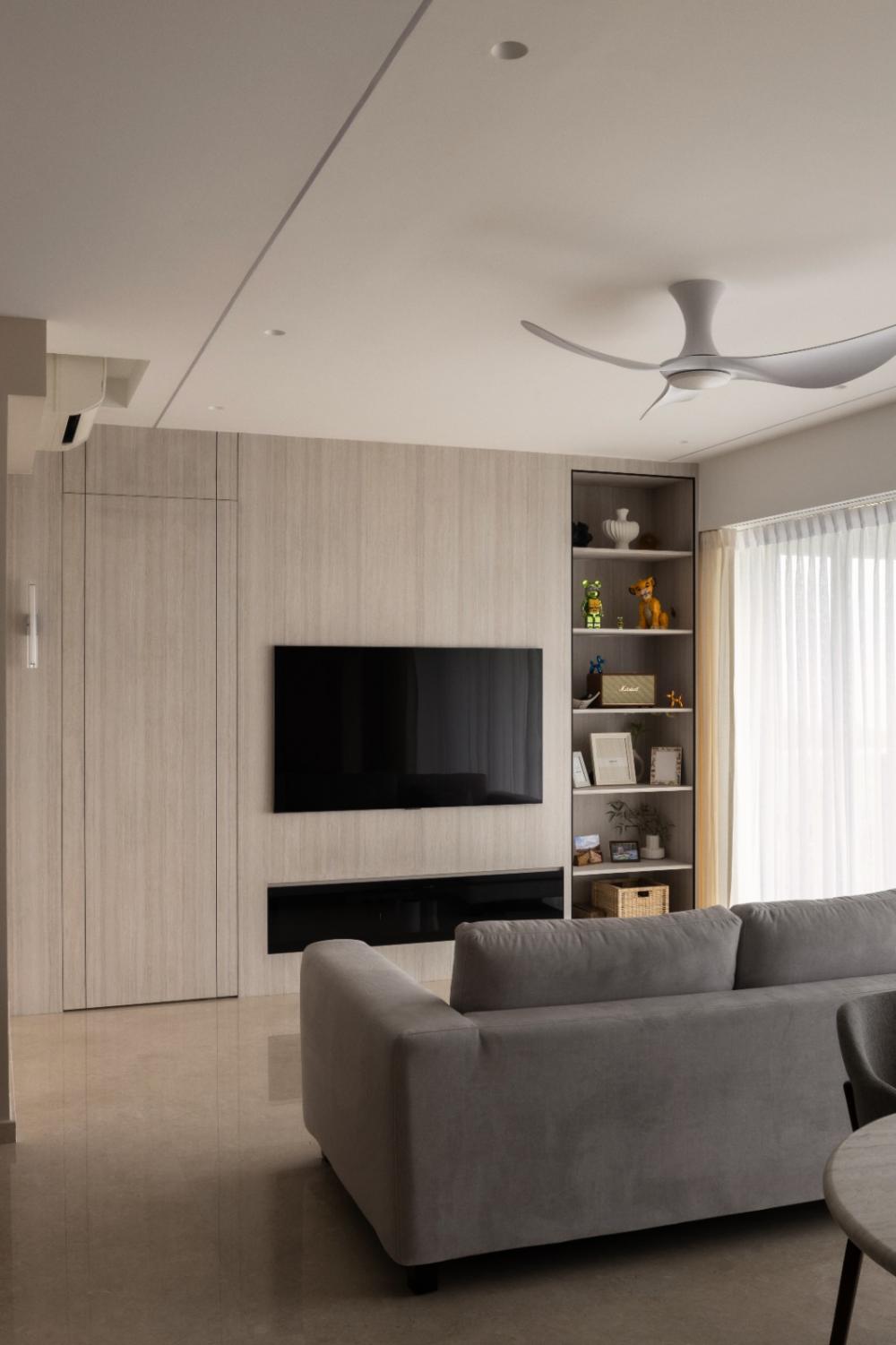 Modern Living Room with Marble Floor and Flooring