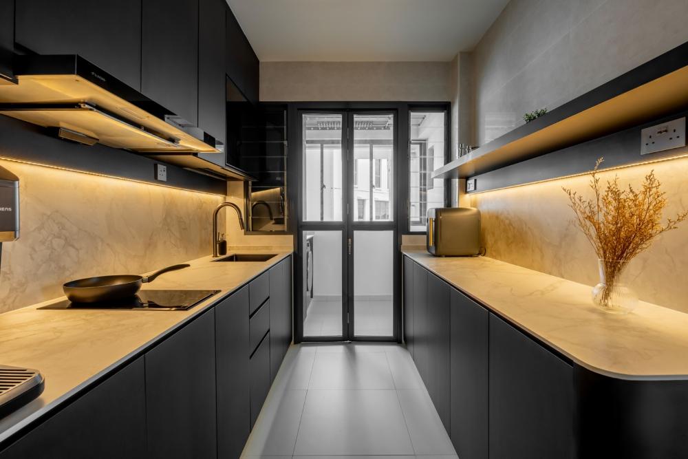 Modern Kitchen with Countertop and Cupboard