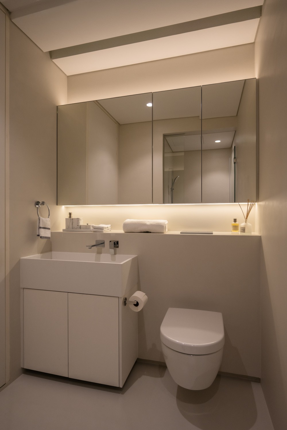 Modern Bathroom with Mirror and Bathroom Storage