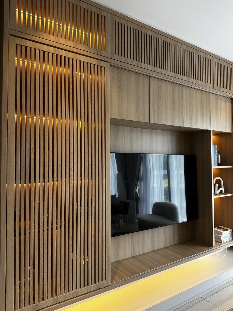 Modern Living Room with TV Console and TV