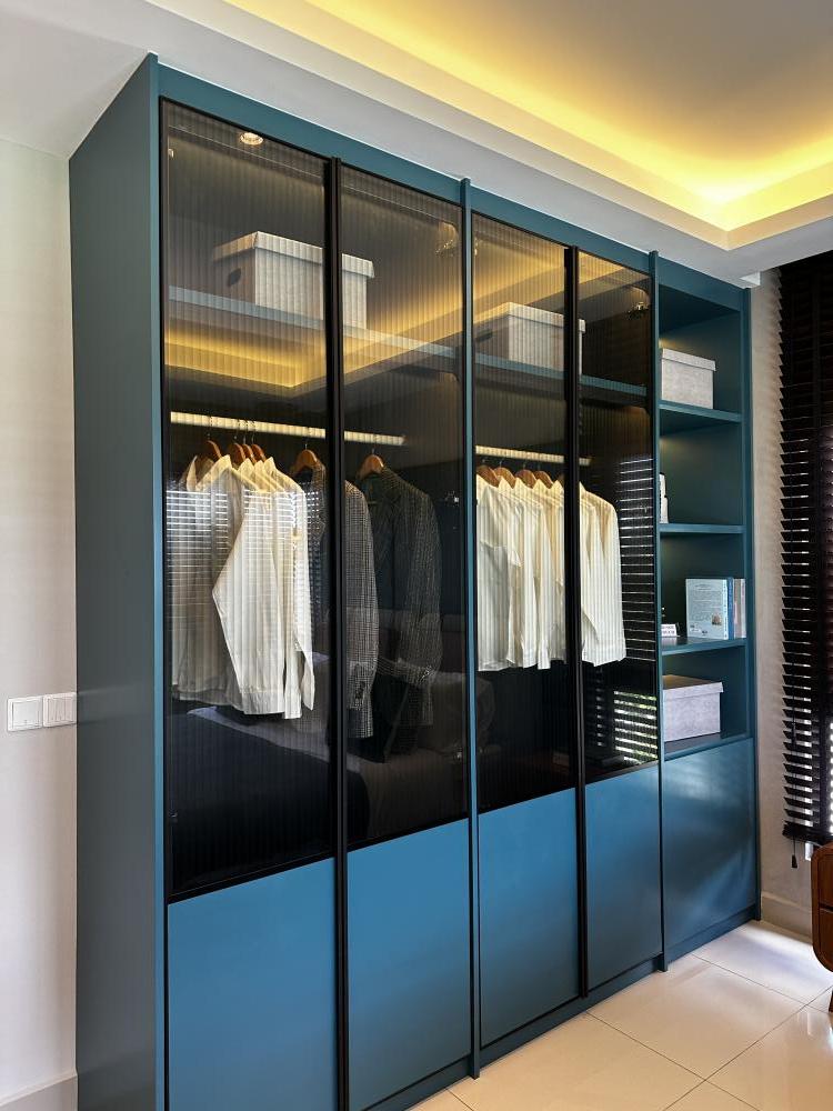 Modern Bedroom with Ceiling Light and Wardrobe