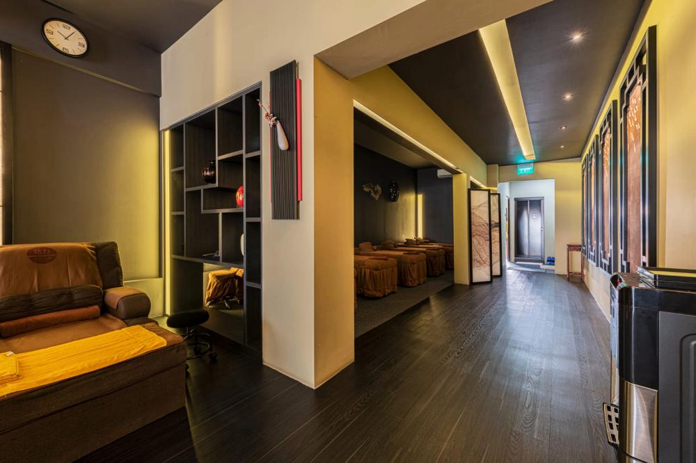 Modern Shopfront with Feature Wall and Ceiling Light