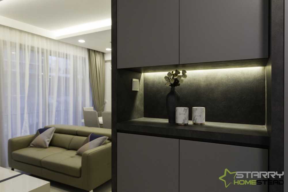 Modern Entryway with Open Storage and Shoe Cabinets
