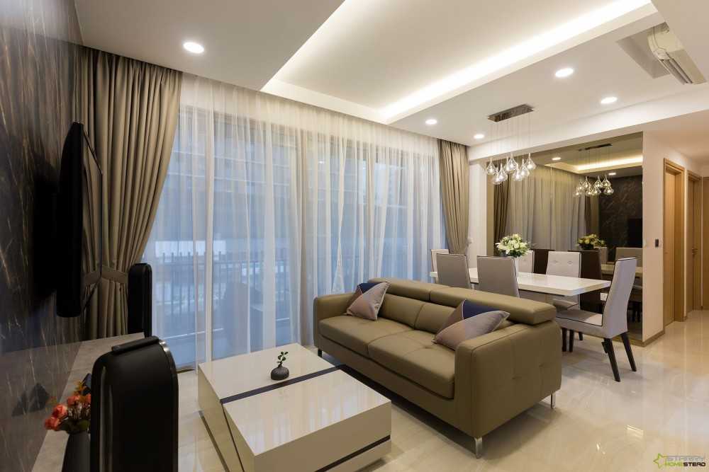 Modern Living Room with TV Console and Feature Wall