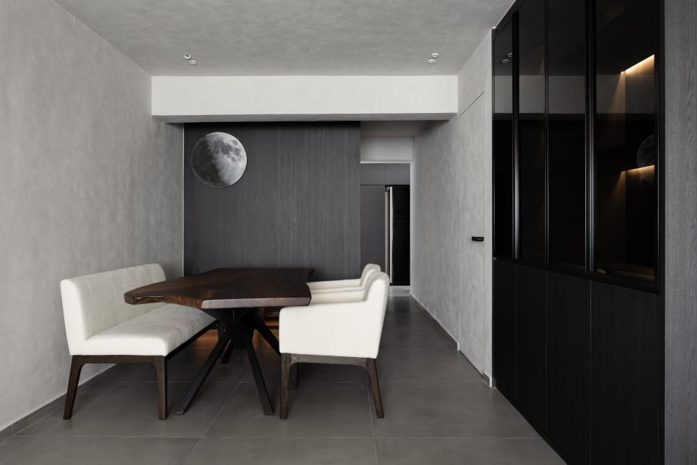 Contemporary Dining Room with Downlights and Dining Table