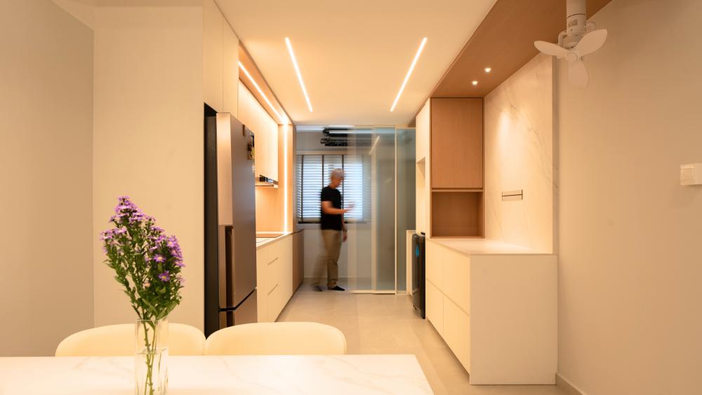 Modern Kitchen with Countertop and Kitchen Window