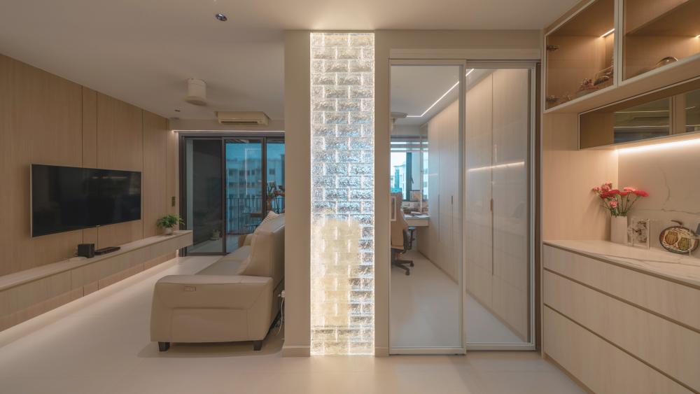 Contemporary Home Office with Storage Cabinets and Drawer Units