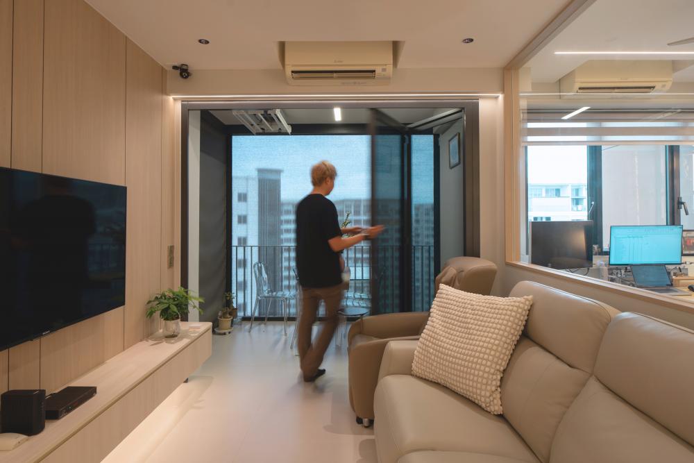 Contemporary Living Room with TV Console and Sofa