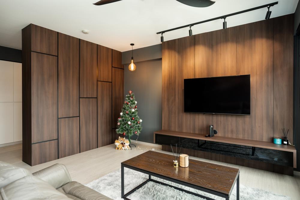 Modern Living Room with Feature Wall and Coffee Table