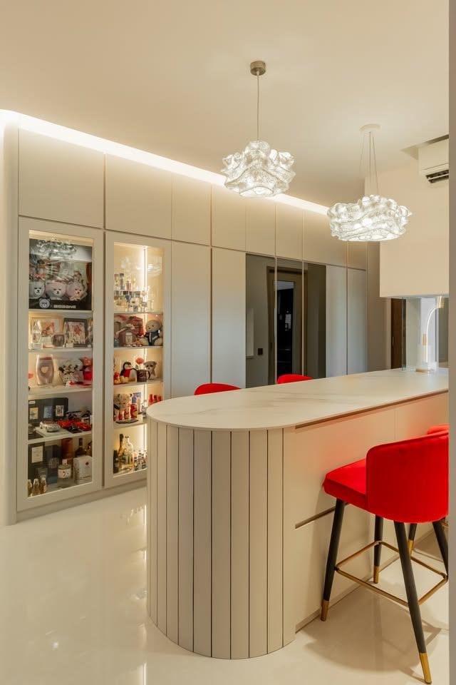 Modern Dining Room with Drop Light and Dining Chairs