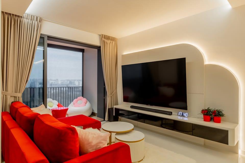 Modern Living Room with TV Console and Sofa