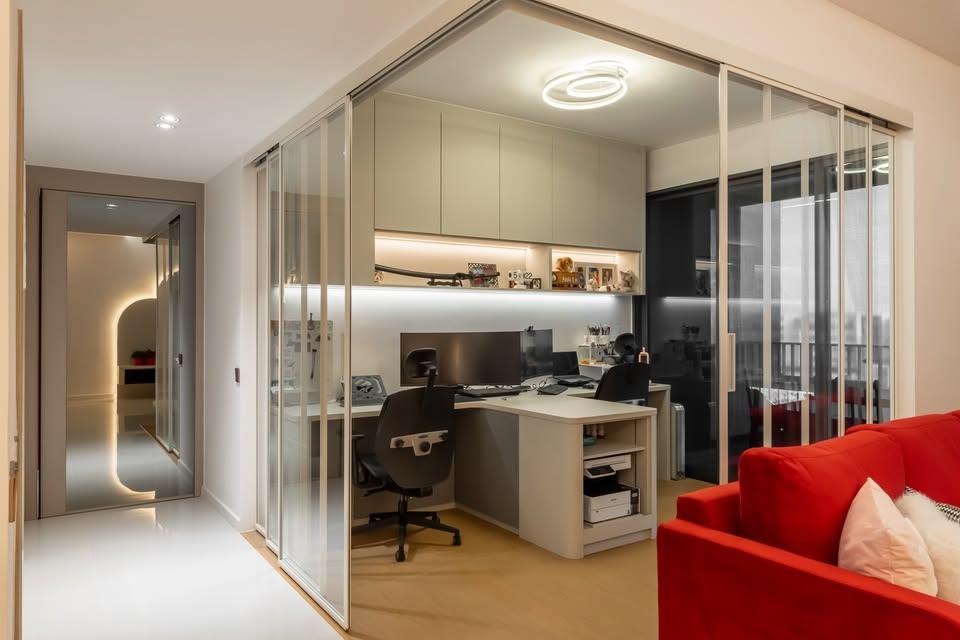 Modern Home Office with Computer and Computer Table