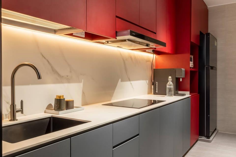 Modern Kitchen with Countertop and Cupboard