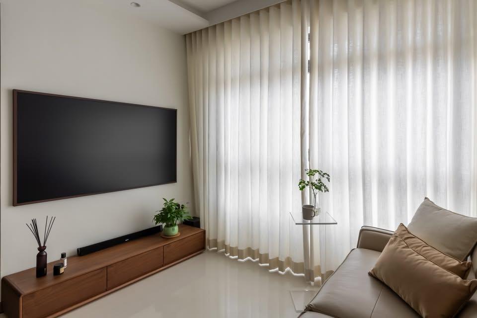 Minimalist Living Room with TV Console and TV