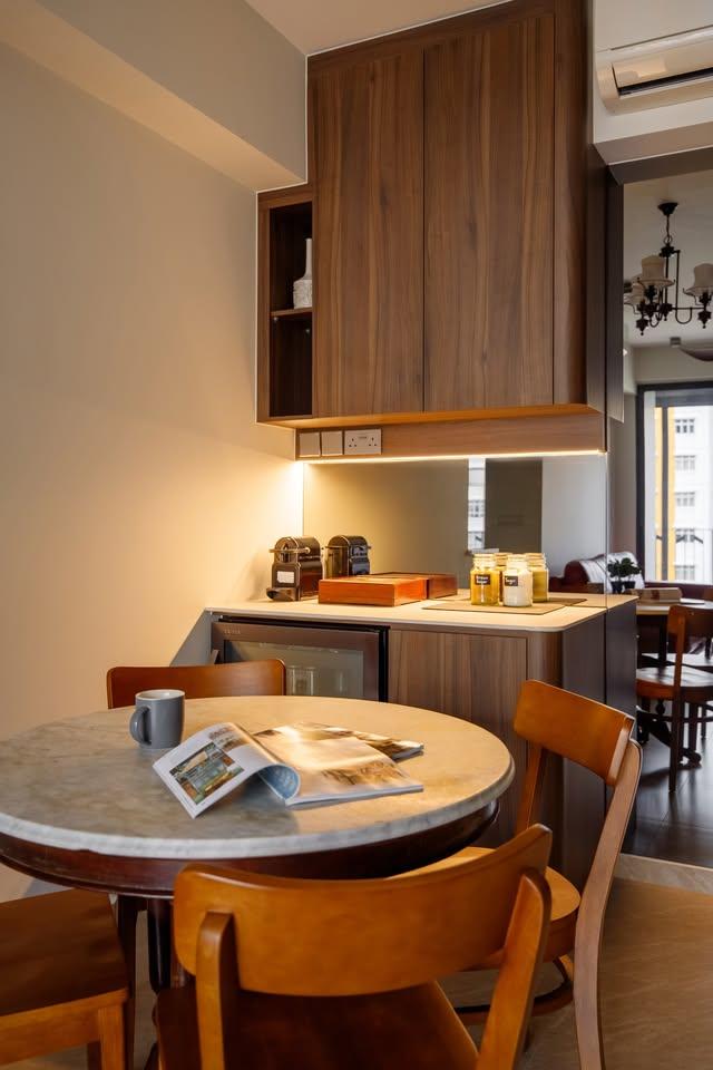 Contemporary Dining Room with Dining Table and Round Dining Table