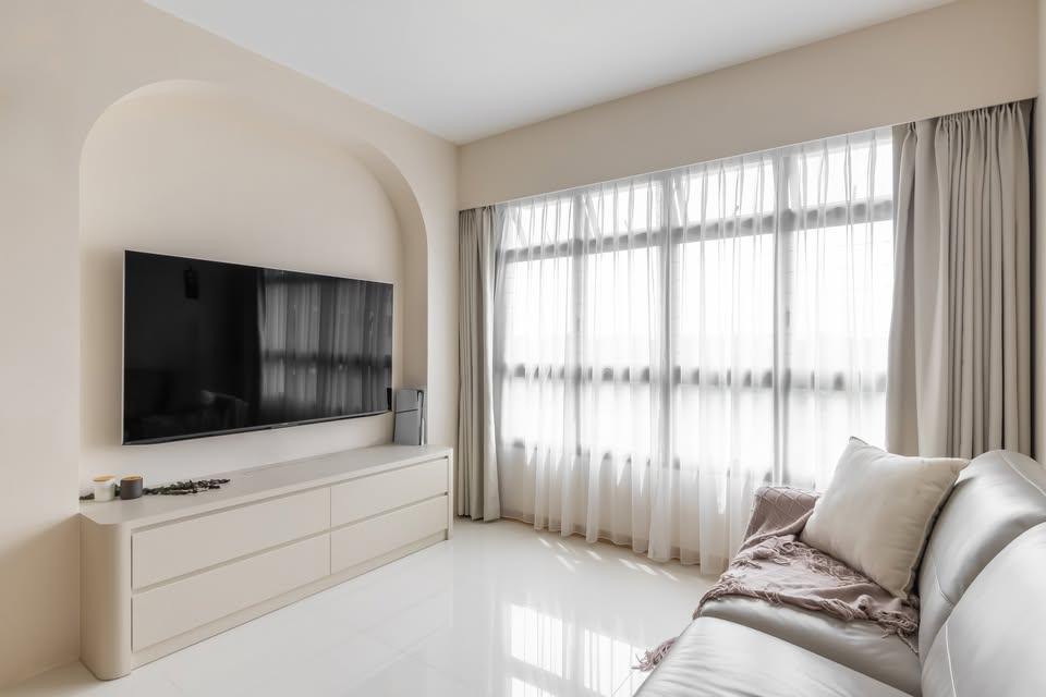 Contemporary Living Room with Sofa and TV