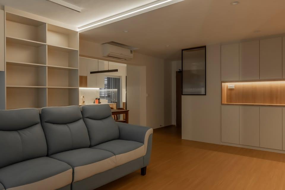 Modern Living Room with Cove Lighting and Sofa