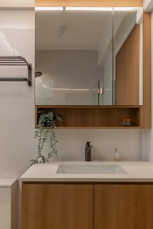 Modern Bathroom with Mirror and Wall Mirror