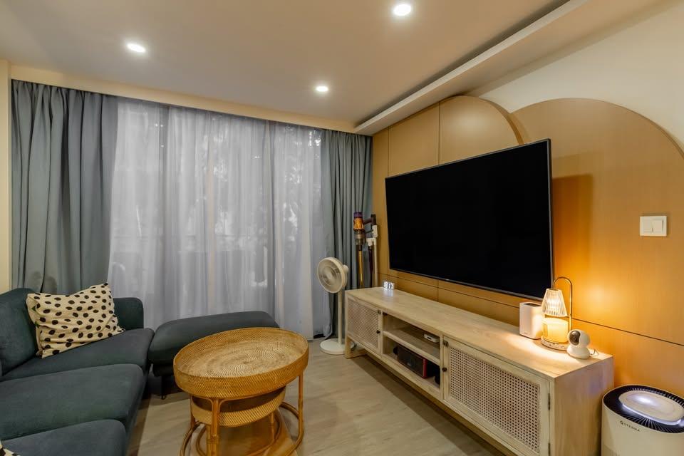 Modern Living Room with TV Console and Sofa