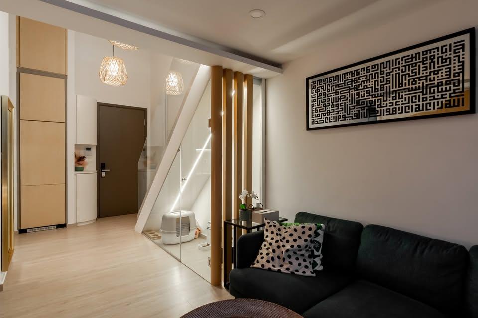 Modern Living Room with Sofa and Lighting