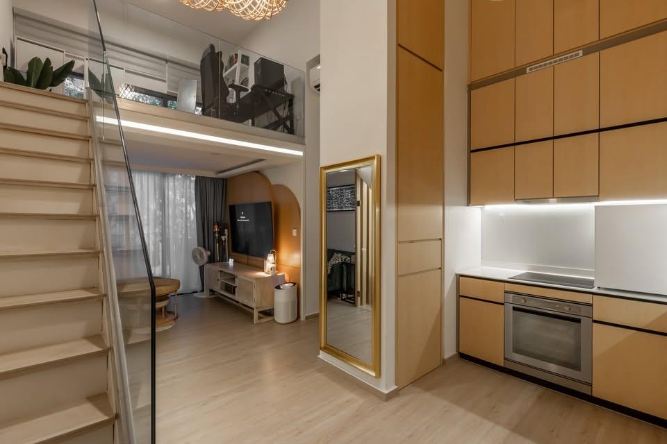 Modern Living Room with TV Console and TV