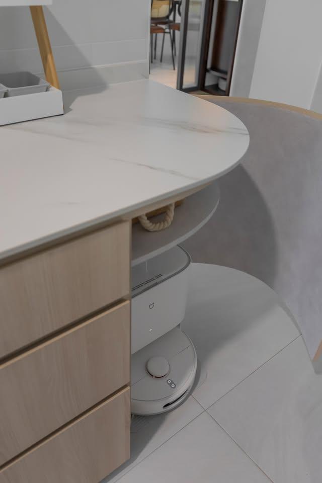 Scandinavian Kitchen with Cupboard and Flooring