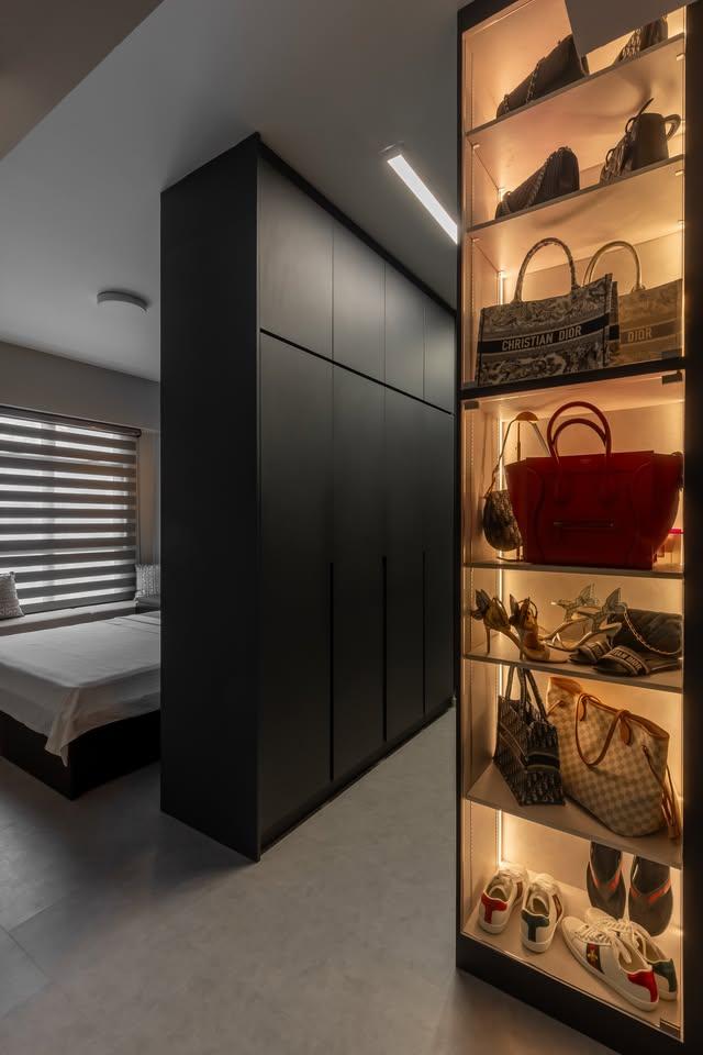 Modern Bedroom with Ceiling Light and Wardrobe
