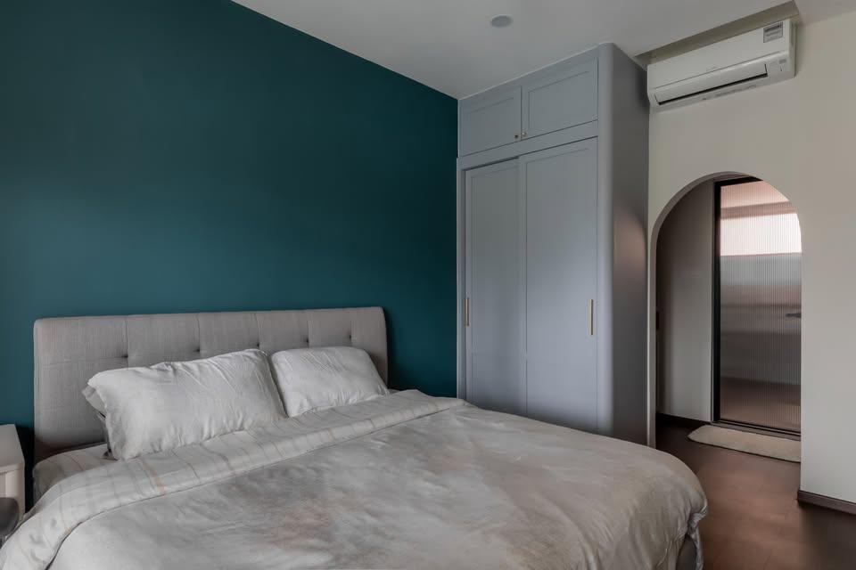 Eclectic Bedroom with Wardrobe and Queen Bed