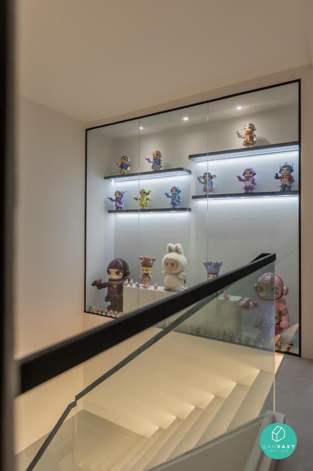 Contemporary Mezzanine with Glass Door and Shelving Units