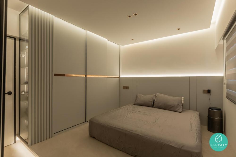 Contemporary Bedroom with Platform Bed and Cove Lighting