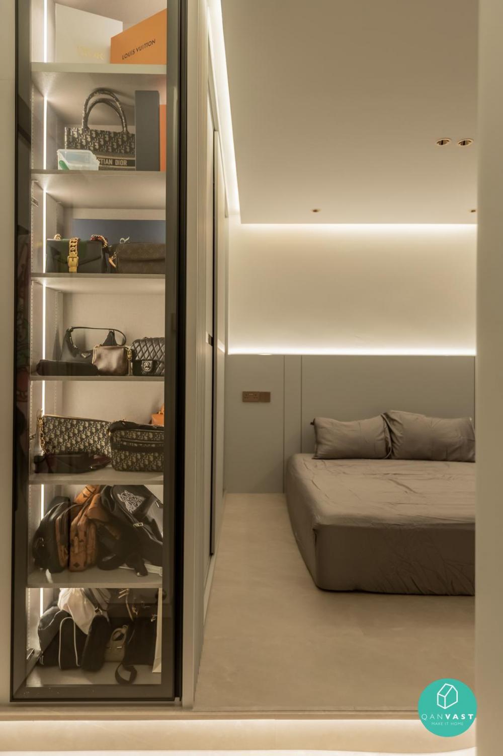 Contemporary Bedroom with Platform Bed and Wardrobe