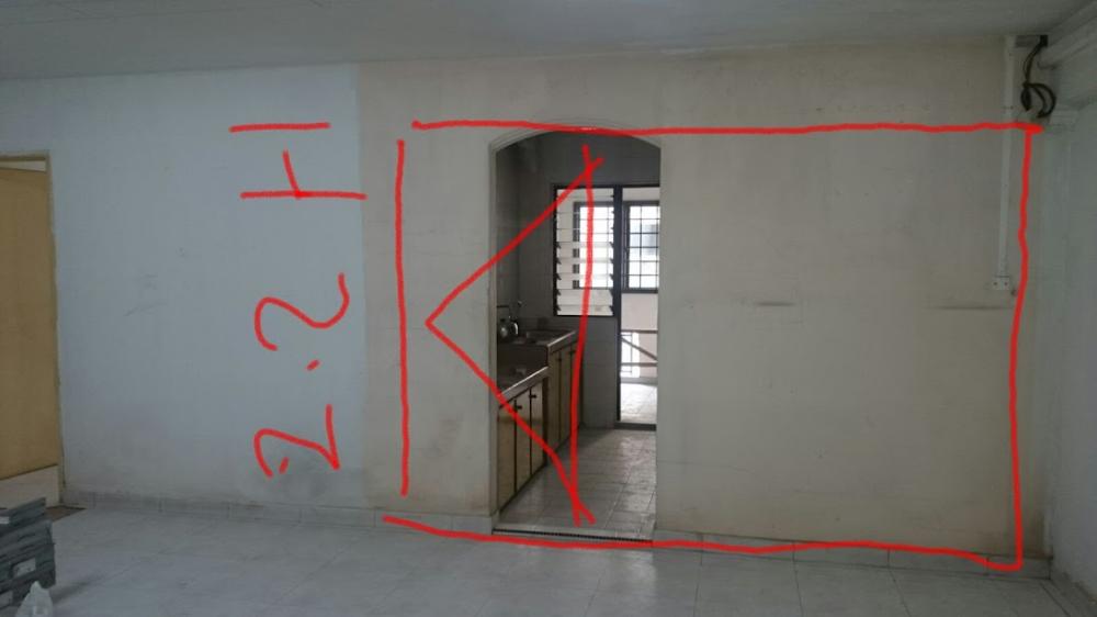 Asian Kitchen with Vinyl Flooring and Homogeneous Tiles