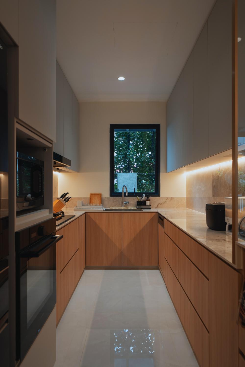 Modern Kitchen with Countertop and Kitchen Accessories