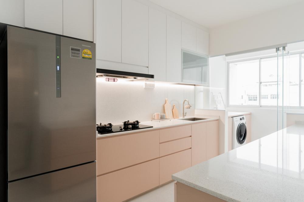 Contemporary Kitchen with Countertop and Kitchen Window