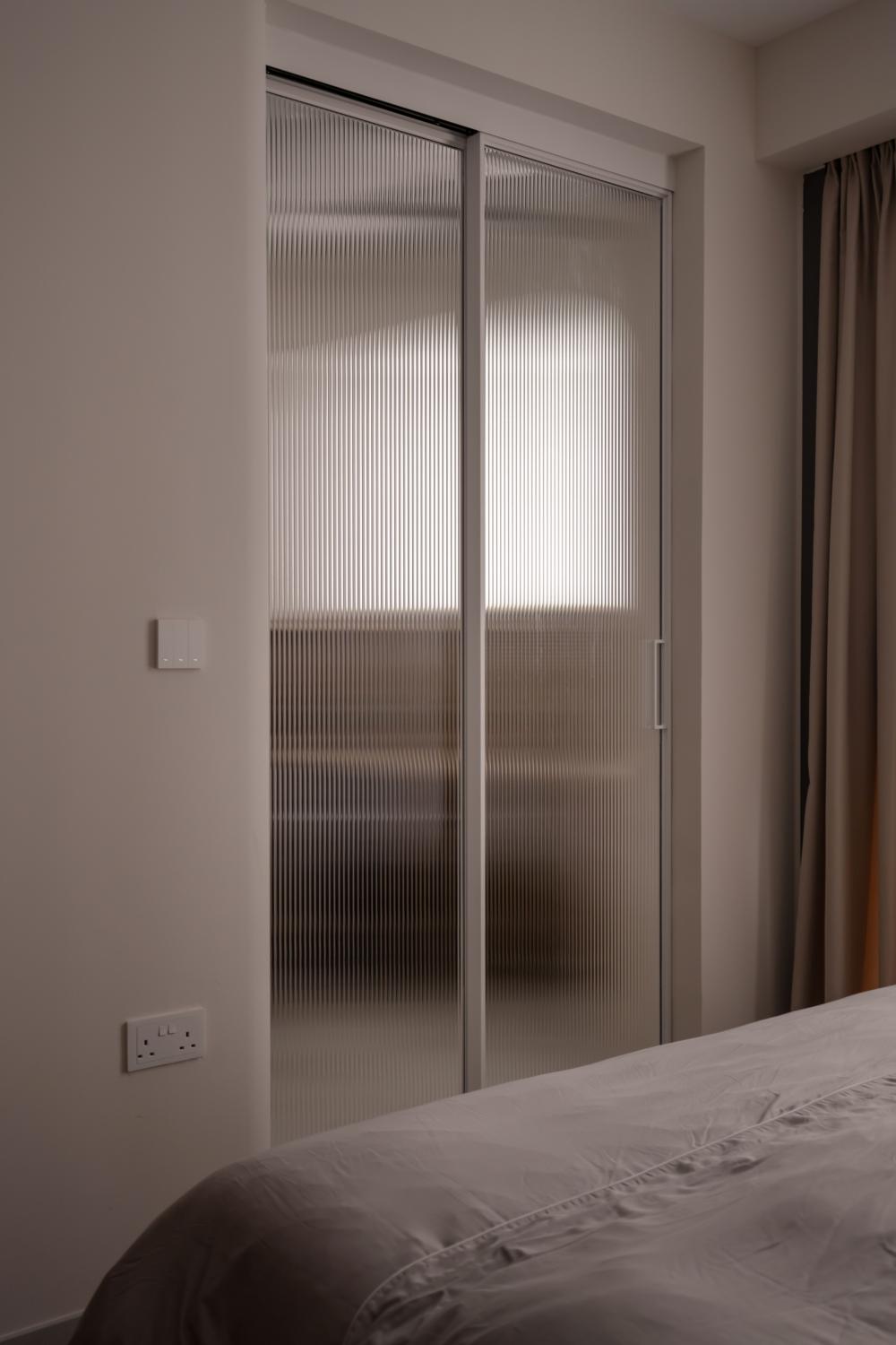 Minimalist Bedroom with Wardrobe and Sliding Wardrobe