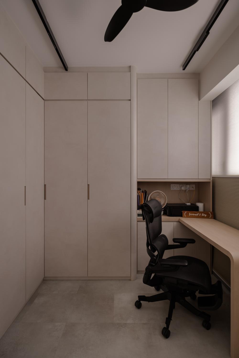 Minimalist Study with Desk Chairs and Computer Table
