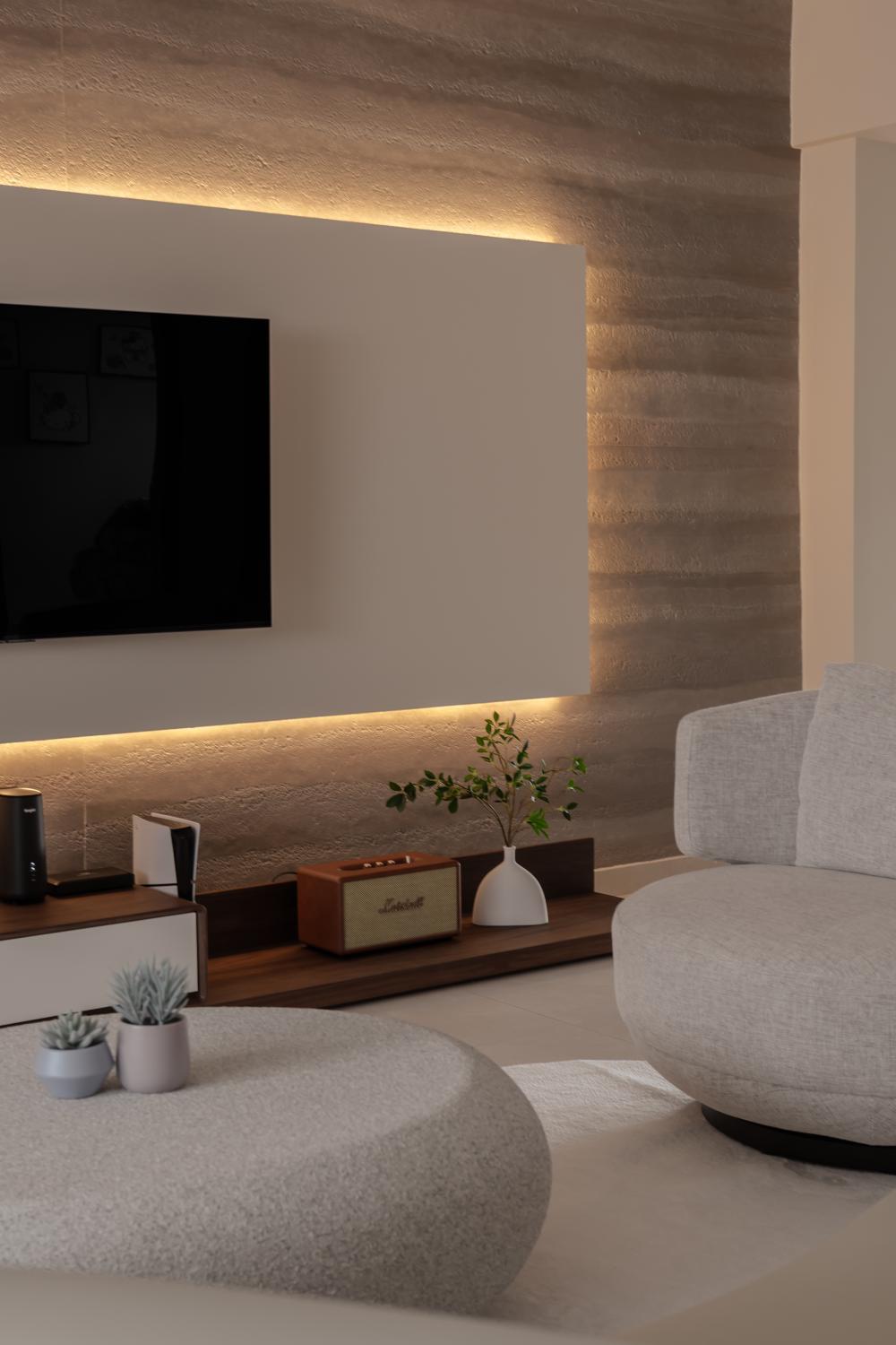 Modern Living Room with TV Console and Sofa