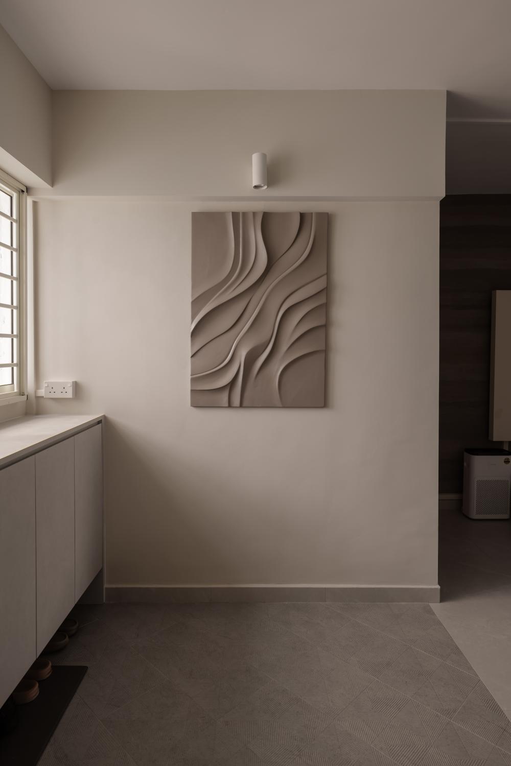 Modern Foyer with Artwork and Console Table
