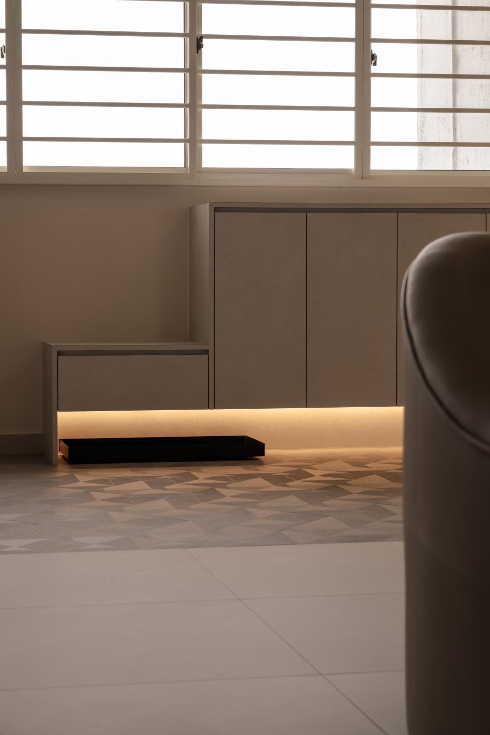 Modern Foyer with Artwork and Console Table