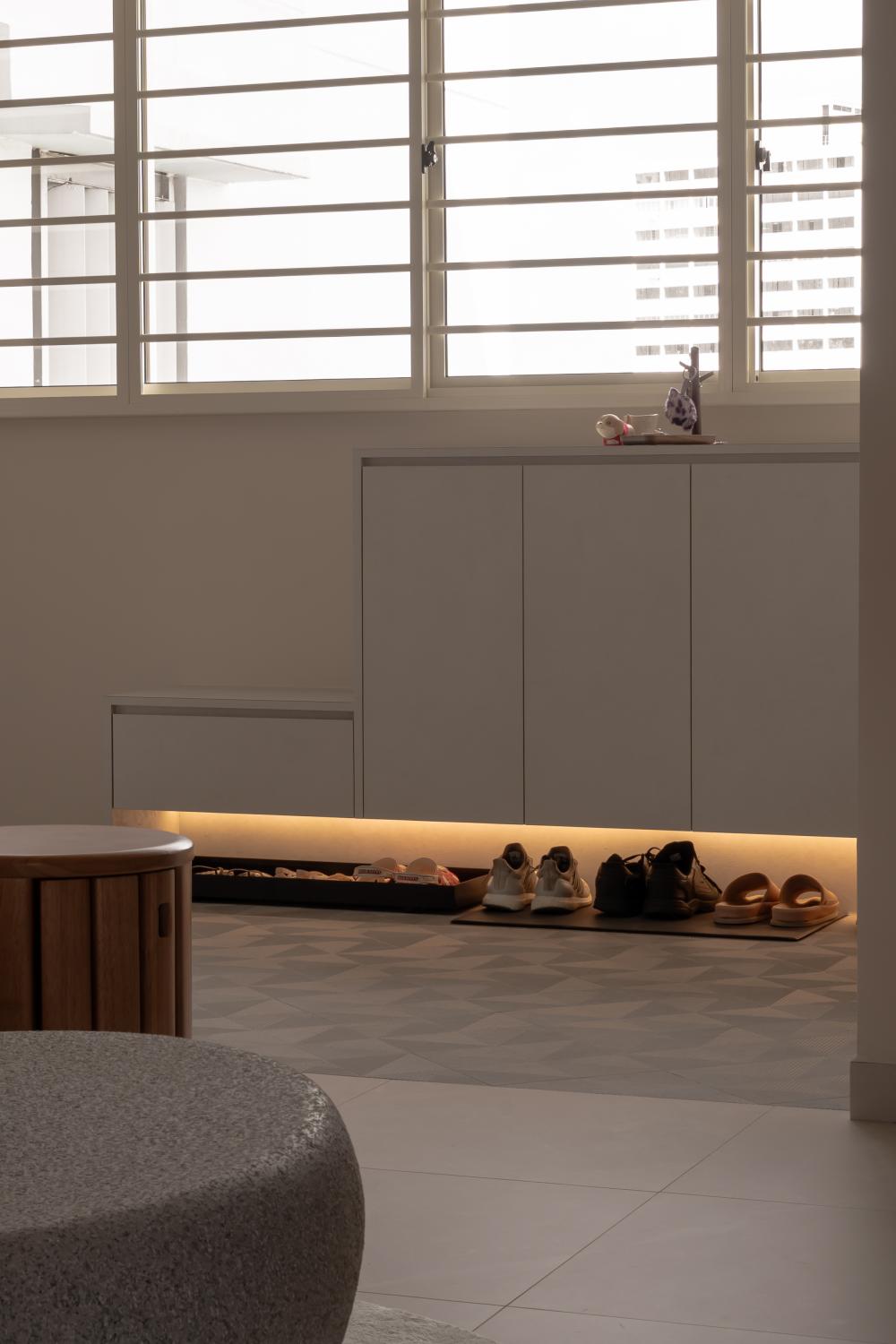 Modern Foyer with Artwork and Console Table