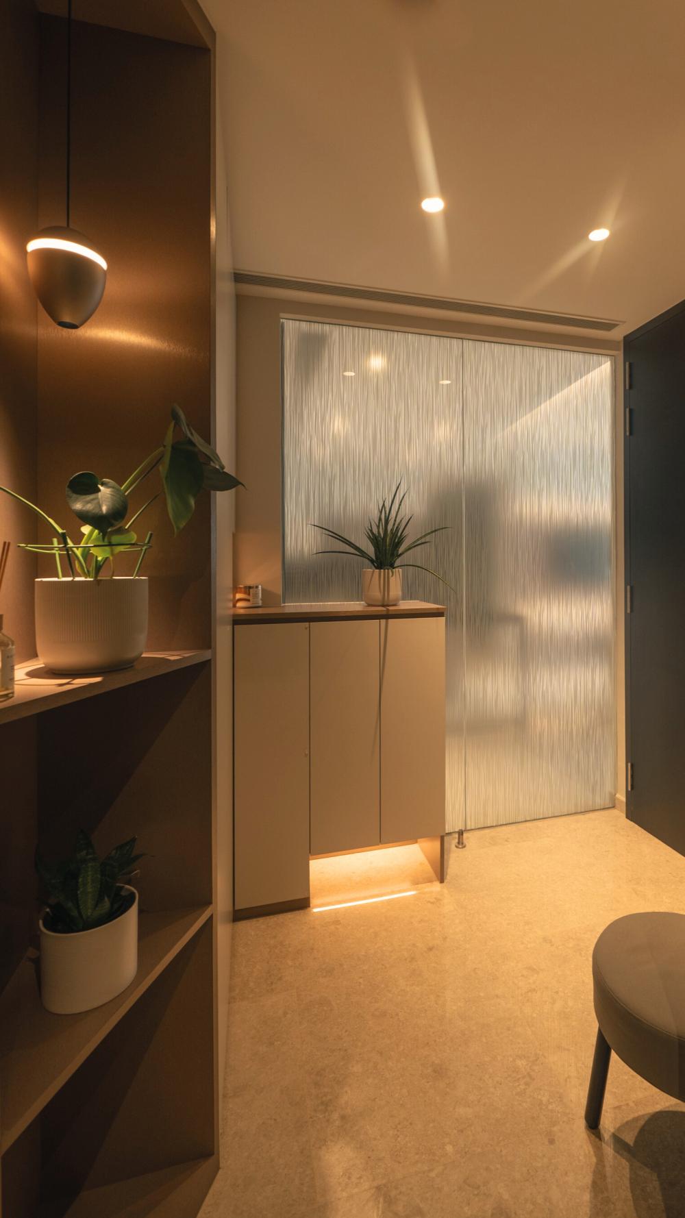 Contemporary Entryway with Console Table and Small Storage