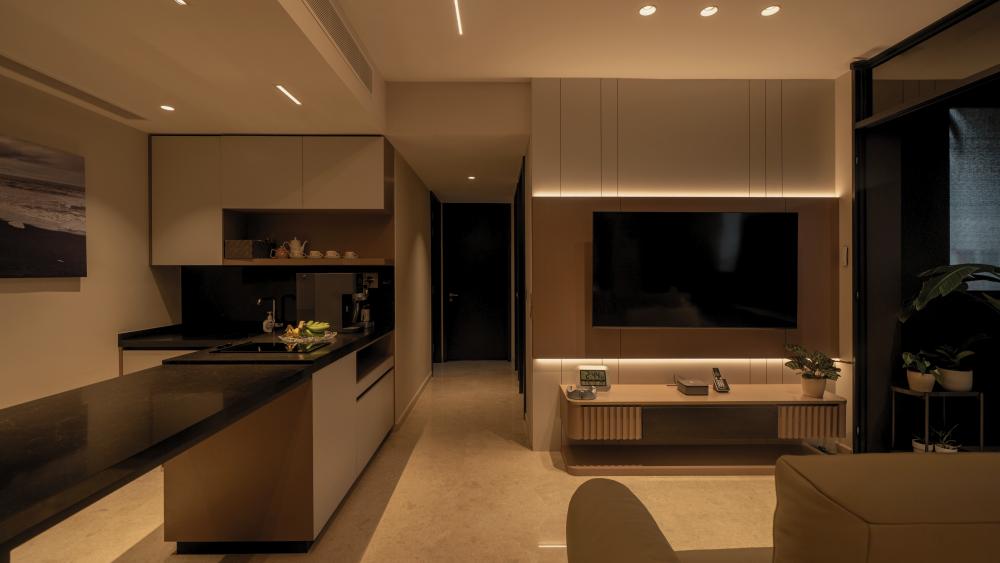 Contemporary Living Room with Carpet and Sofa