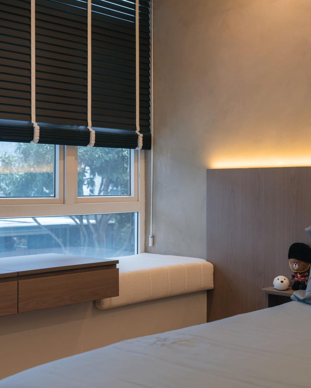 Contemporary Bedroom with Built-in Bed and Queen Bed