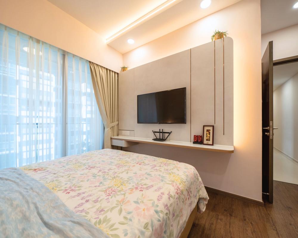 Contemporary Bedroom with Ceiling Light and Wardrobe