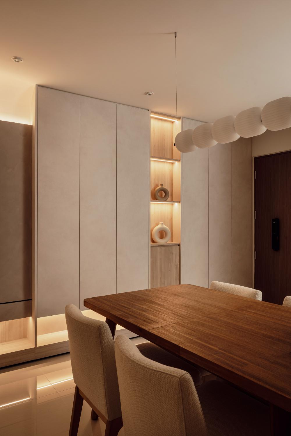 Minimalist Entryway with Shoe Rack and Storage Cabinets